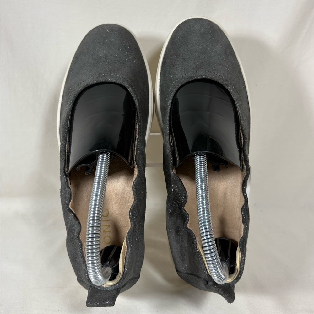 Vionic Women's Uptown Ballet Polluted Silver-Gray Sparkle Leather Flats Size 7 - Picture 5 of 11
